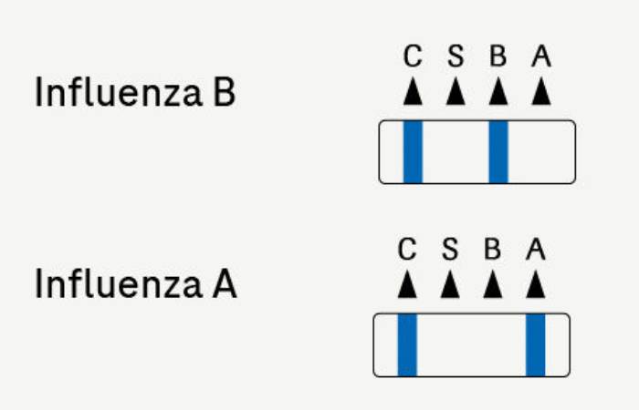 READING THE RESULTS
INFLUENZA A/B ANTIGEN TEST: