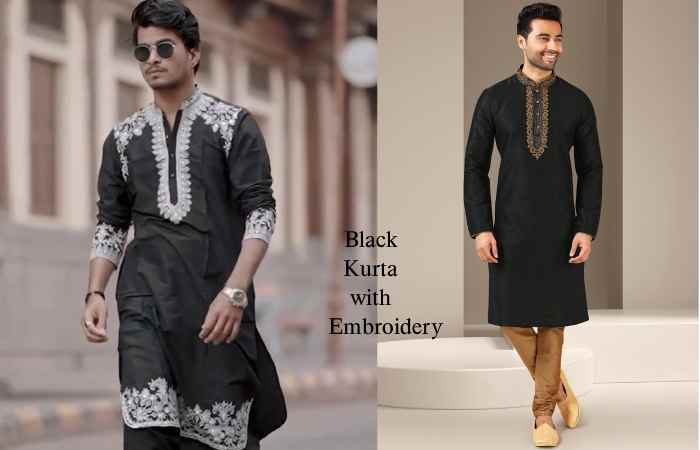 Black Kurta with Embroidery