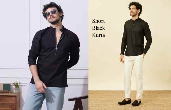 Short Black Kurta